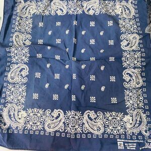 VTG Paris Accessories USA Blue Color Cotton Biker Bandana 18.5"x21"
